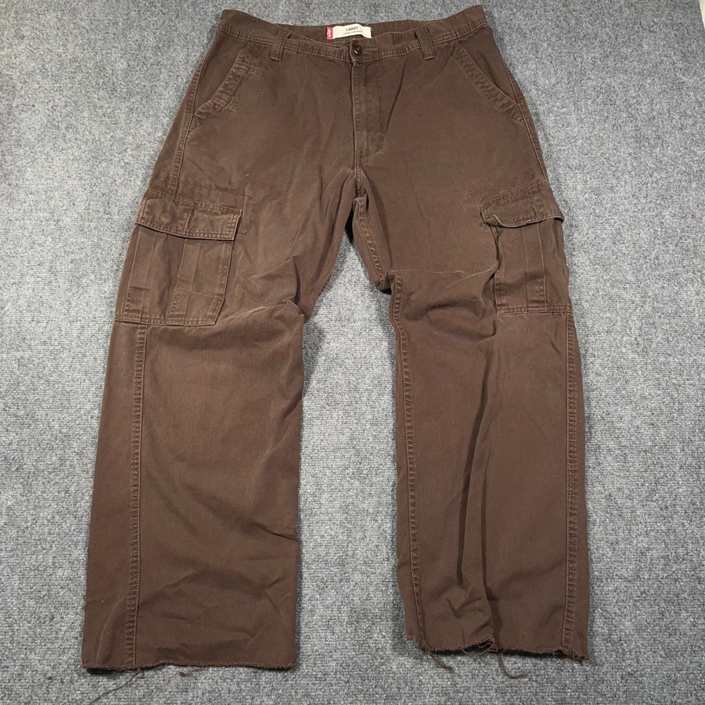 Y2K Levis Loose Straight Cargo Pants Mens 38x34 Frayed Hem Brown
Skater Grunge